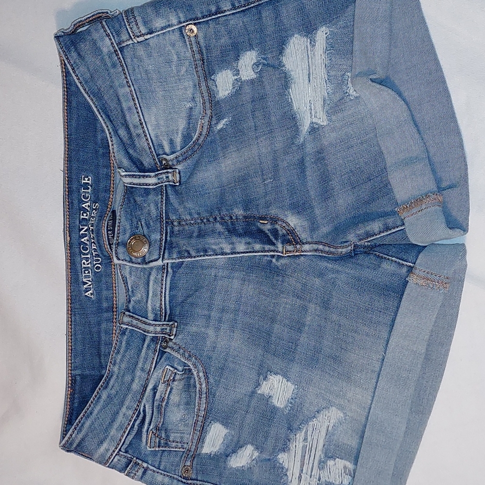 American Eagle Distressed Midi Shorts